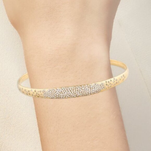 IPPOLITA 18K YELLOW GOLD 1.83CTW DIAMOND STARBURST BANGLE BRACELET - Picture 6 of 6